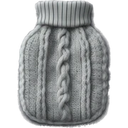 Hot water bottle with grey cable knit cover sticker