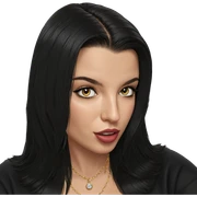 black haired girl with jewelry sticker