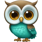 Turquoise owl with brown eyes sticker