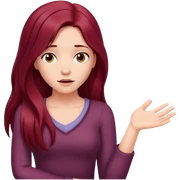 Beautiful long burgundy haired girl, shrugging shoulders sticker