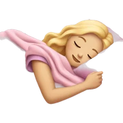blonde girl sleeping on side with pink blanket sticker