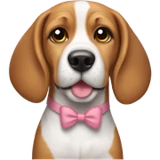 beagle wearing cute bow  sticker