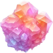 Pastel iridescent nebula crystal cluster pastel pink and orange sticker