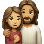 Jesus embracing a young woman sticker