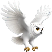 White flying elegant owl nice looking  sticker