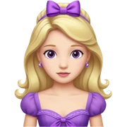 Princesa con vestido morado y un moñito sticker