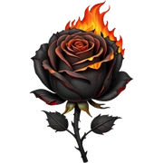 black dead rose with fire sticker