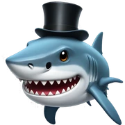 Shark with a top hat sticker