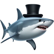 Shark with a top hat sticker