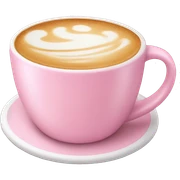 Pink mug with latte  sticker
