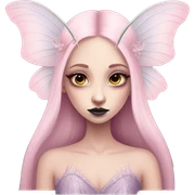 pale pink pretty luna moth goth princess fairy sticker