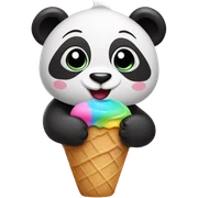 Panda eating ice cream sticker