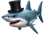 Shark with a top hat sticker