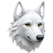 White wolf with pale purple wings sticker