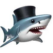 Shark with a top hat sticker