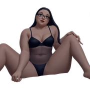 girl in black lingerie sitting sticker