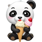 Panda eating ice cream sticker