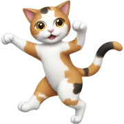 calico cat dancing sticker