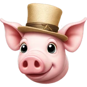 Pig with hat sticker