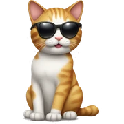Cat with sunglasses sticker