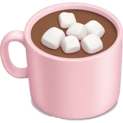 Light Pink mug of hot chocolate with marshmallows  sticker