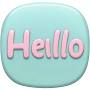 pastel sign say "hello" sticker