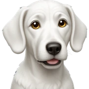 White dog sticker