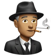 smoking man with hat sticker