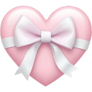 Pastel pink heart with white bow sticker