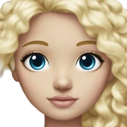 ocean blue doll eyes, blonde hair, feminine, pink, girl, angelic sticker