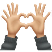 Heart hands sticker