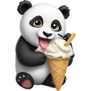 Panda eating ice cream sticker