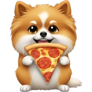Pomeranian eating pizza sticker