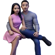 couple sitting on the couch sticker