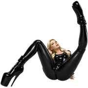 blonde beauty in shiny bodysuit sticker