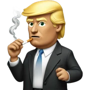 Donald Trump smoking a cigarette sticker