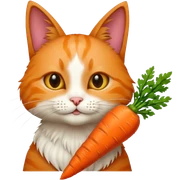 Katze mit mohrrübe sticker