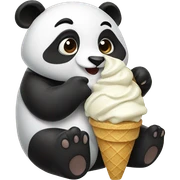 Panda eating ice cream sticker