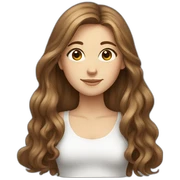 Brown long hair ,white girl  sticker