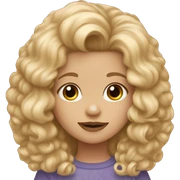 Little blonde girl with long hair and brown maltipoo sticker