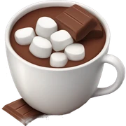 Chocolate cocoa with marshmallows in  sticker