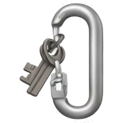Carabiner with key attached sticker