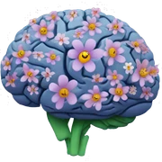 Brain with flowers sticker