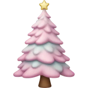pastel pink christmas tree sticker