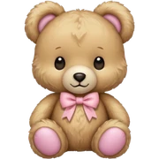 teddy bear with pastel pink bow sticker