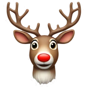 Male reindeer with glowing red nose  sticker