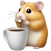 Hamster drinking coffee sticker