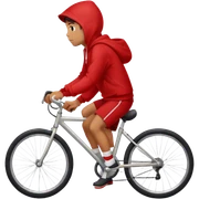 Wearing a red hoodie on a bicycle  sticker