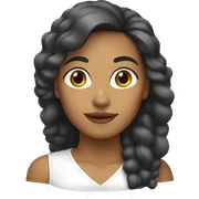 Mujer de pelo negro largo blanca sticker