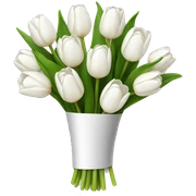 white tulip bouquet  sticker